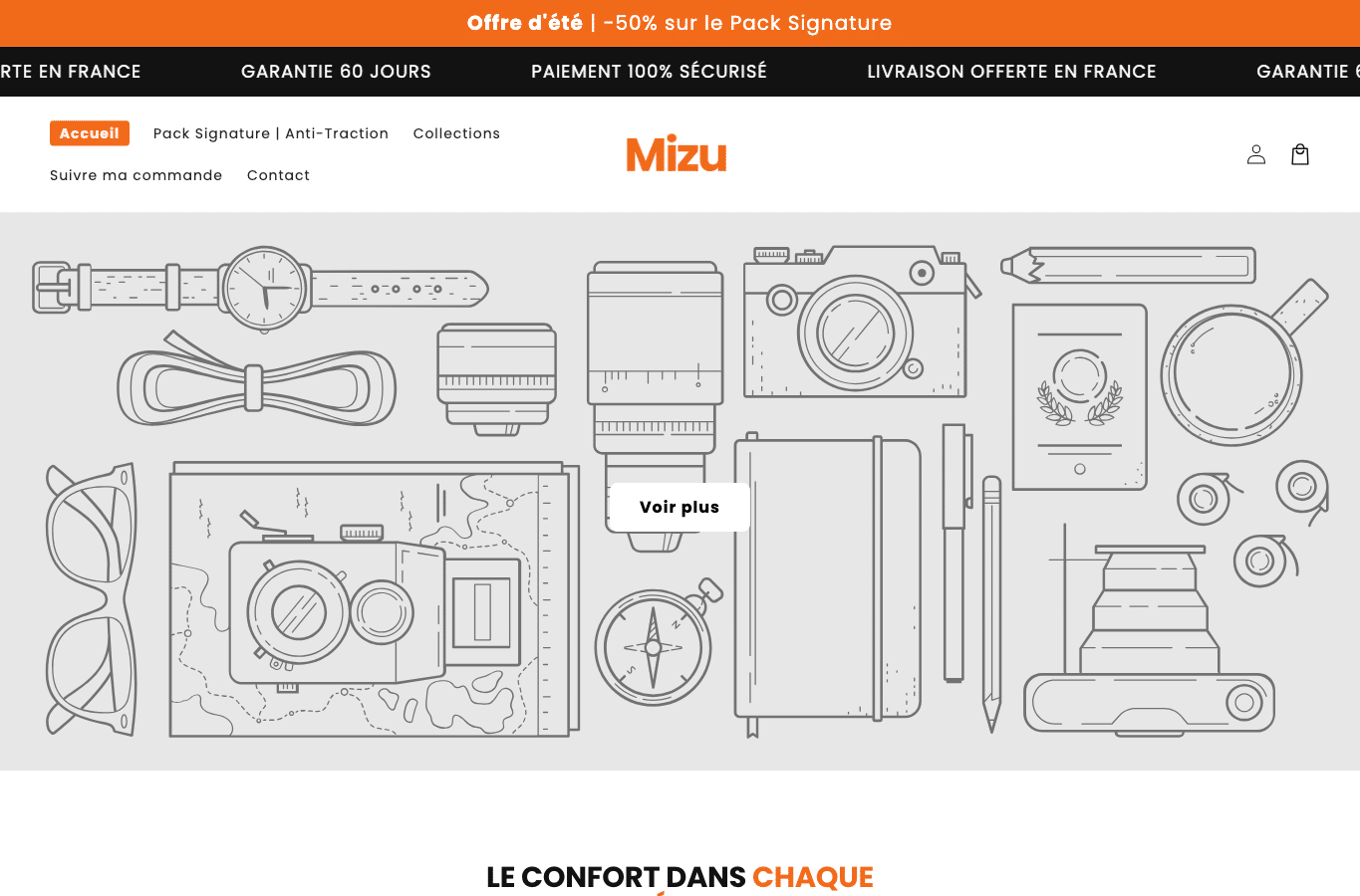 Screenshot preview of mizufrance.com