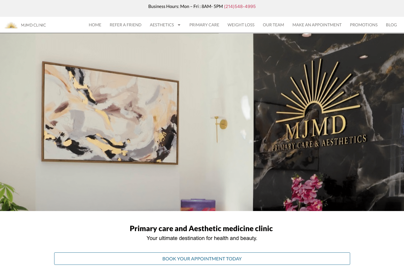 Screenshot preview of mjmdclinic.com