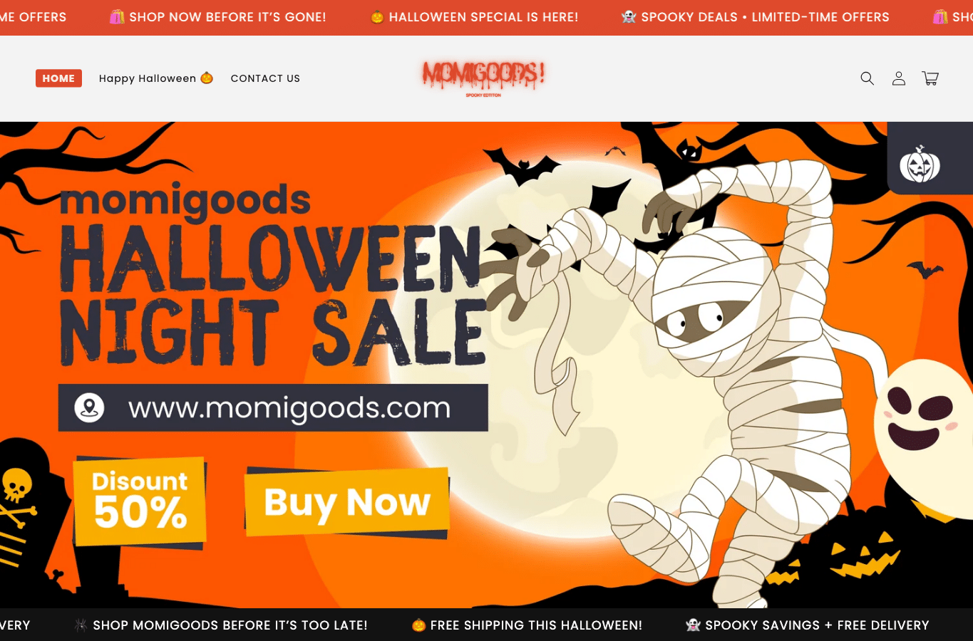 Screenshot preview of momigoods.com