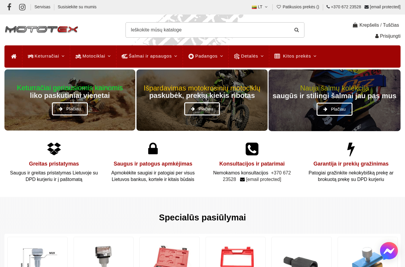 Screenshot preview of mototex.lt