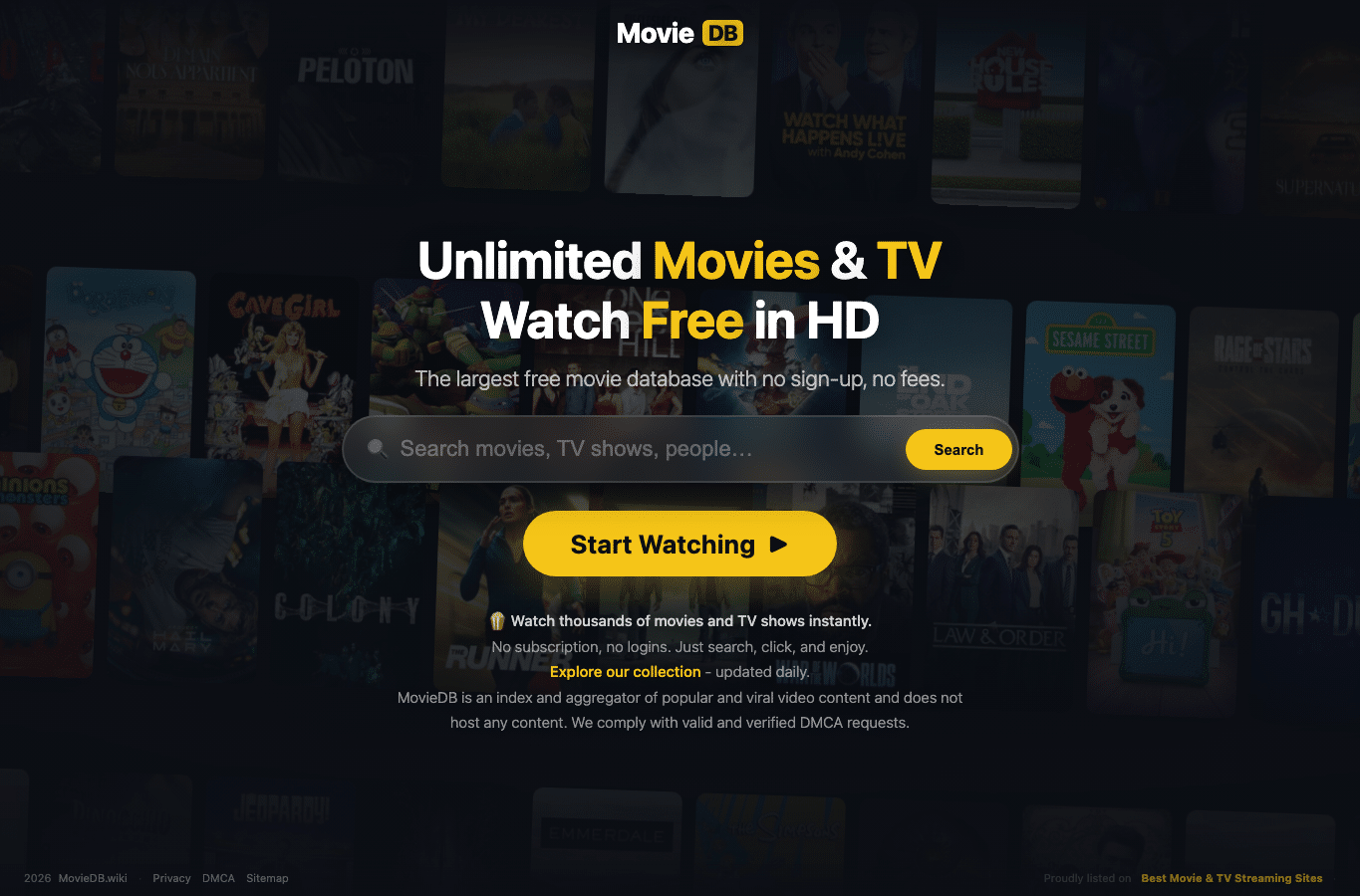 Screenshot preview of moviedb.wiki