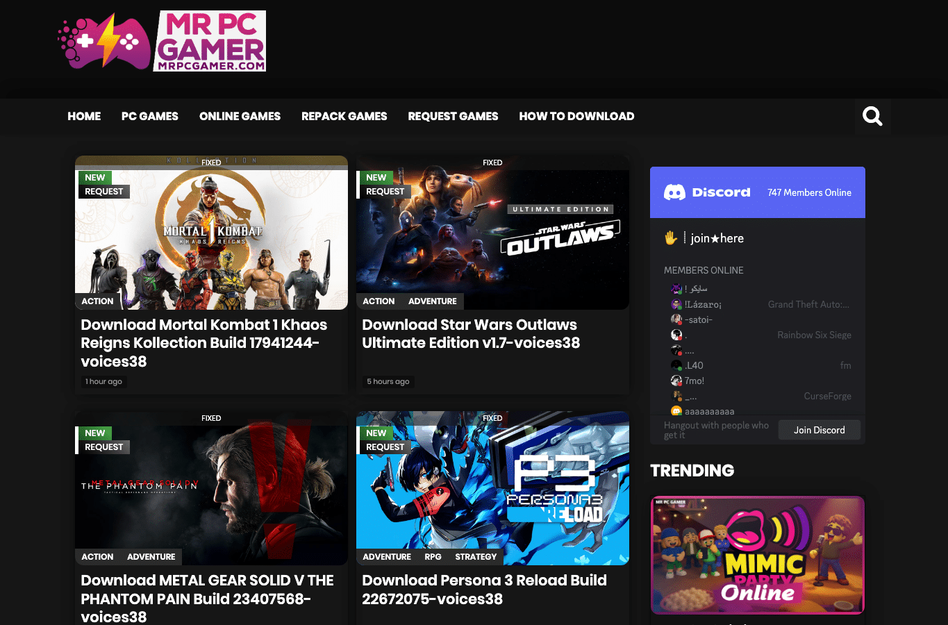 Screenshot preview of mrpcgamer.net