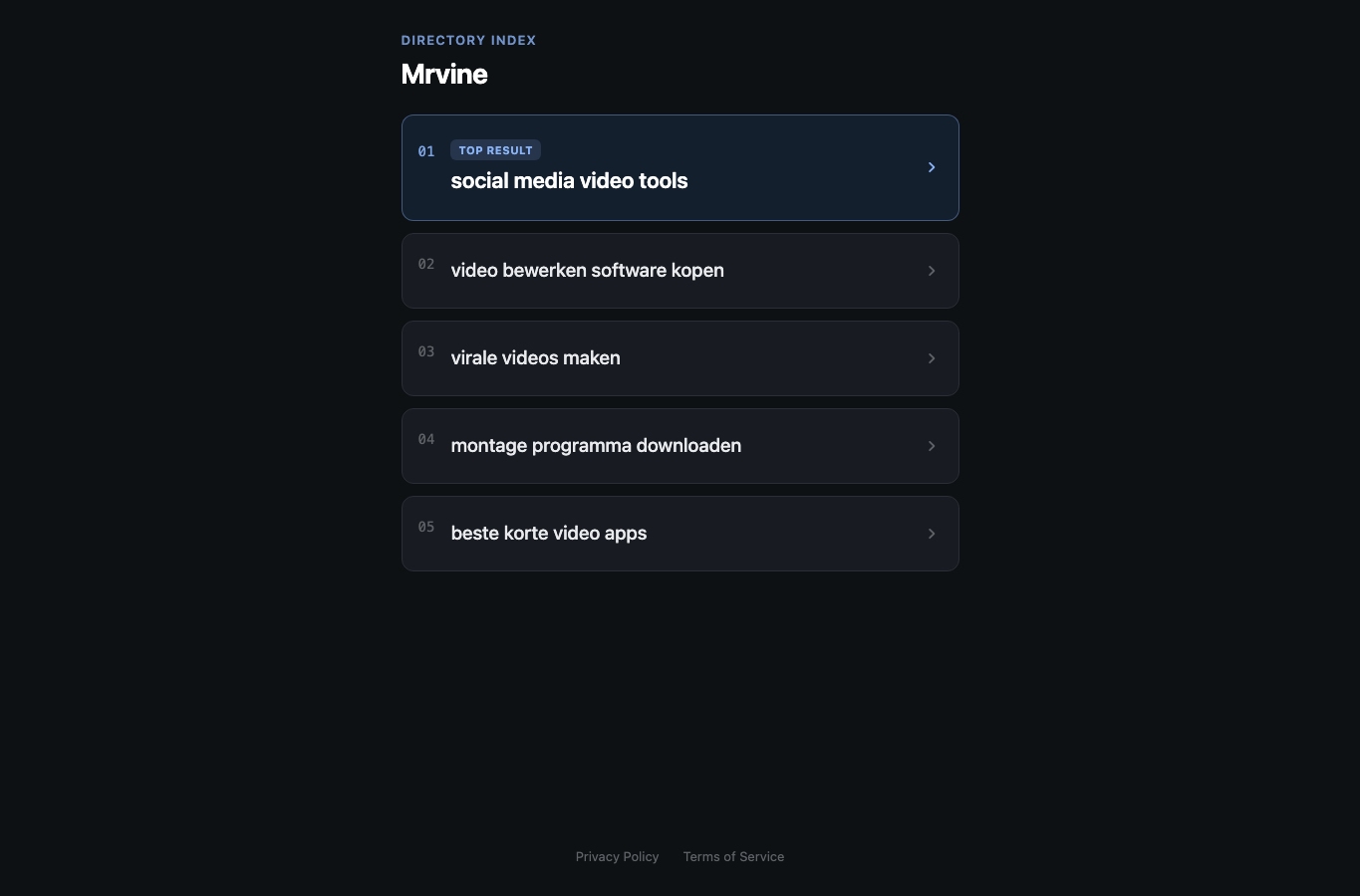 Screenshot preview of mrvine.co