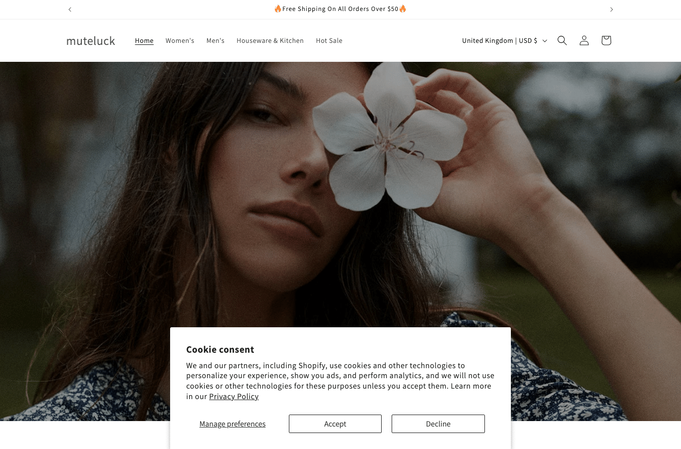 Screenshot preview of muteluck.shop