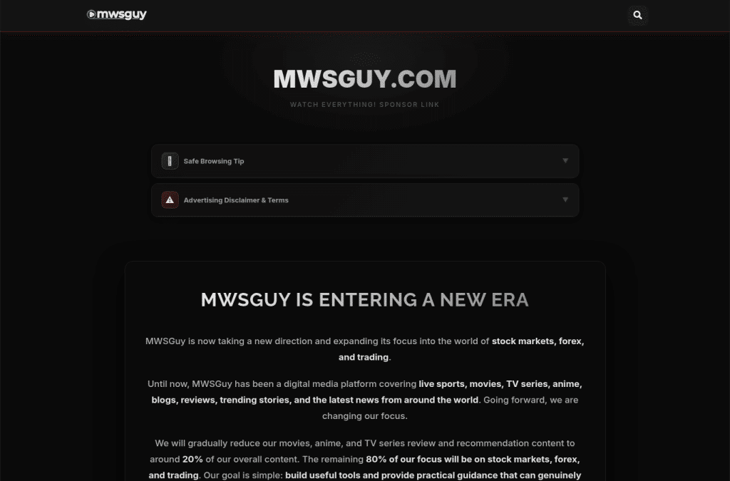 Screenshot preview of mwsguy.com