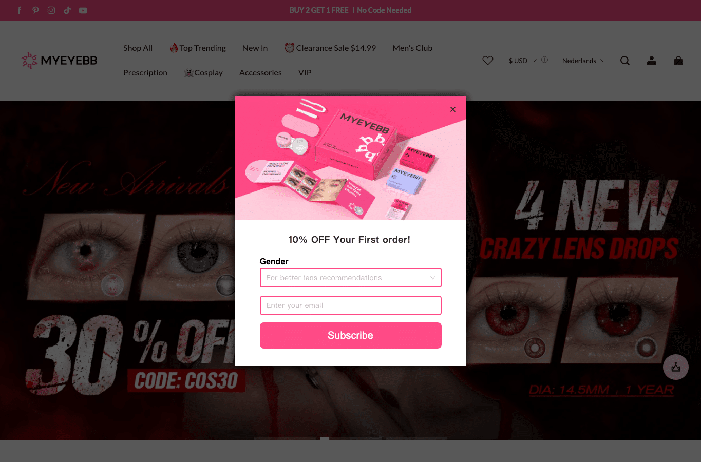 Screenshot preview of myeyebb.com