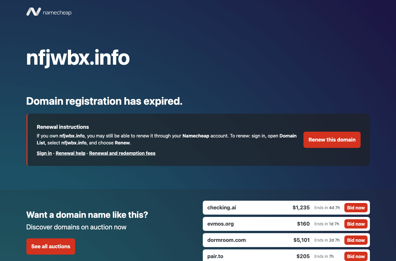 Screenshot preview of nfjwbx.info