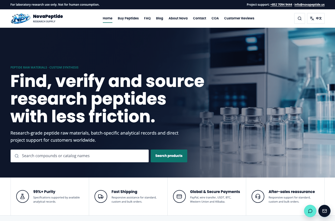 Screenshot preview of novapeptide.us