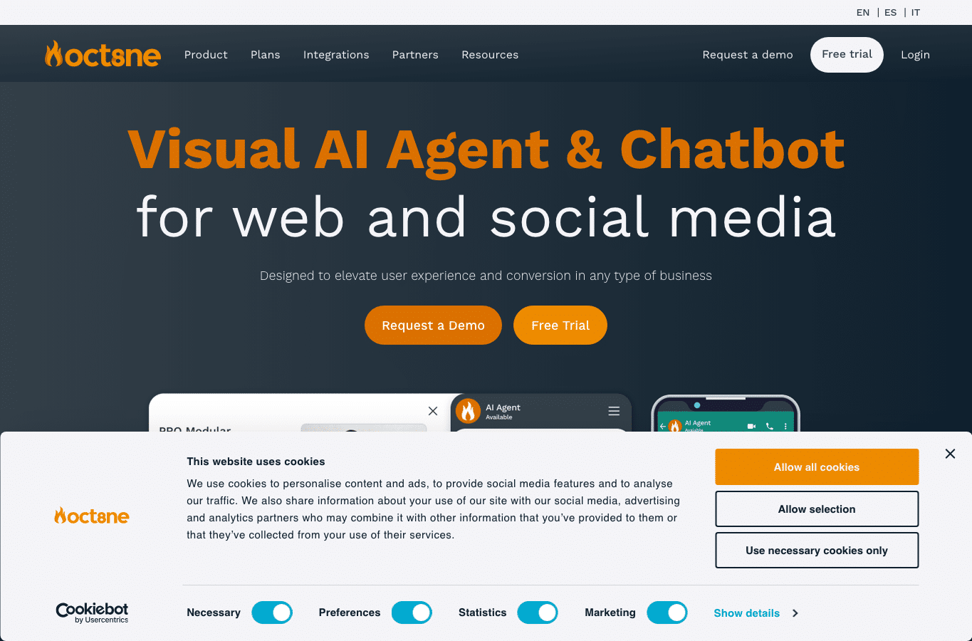 Screenshot preview of oct8ne.com