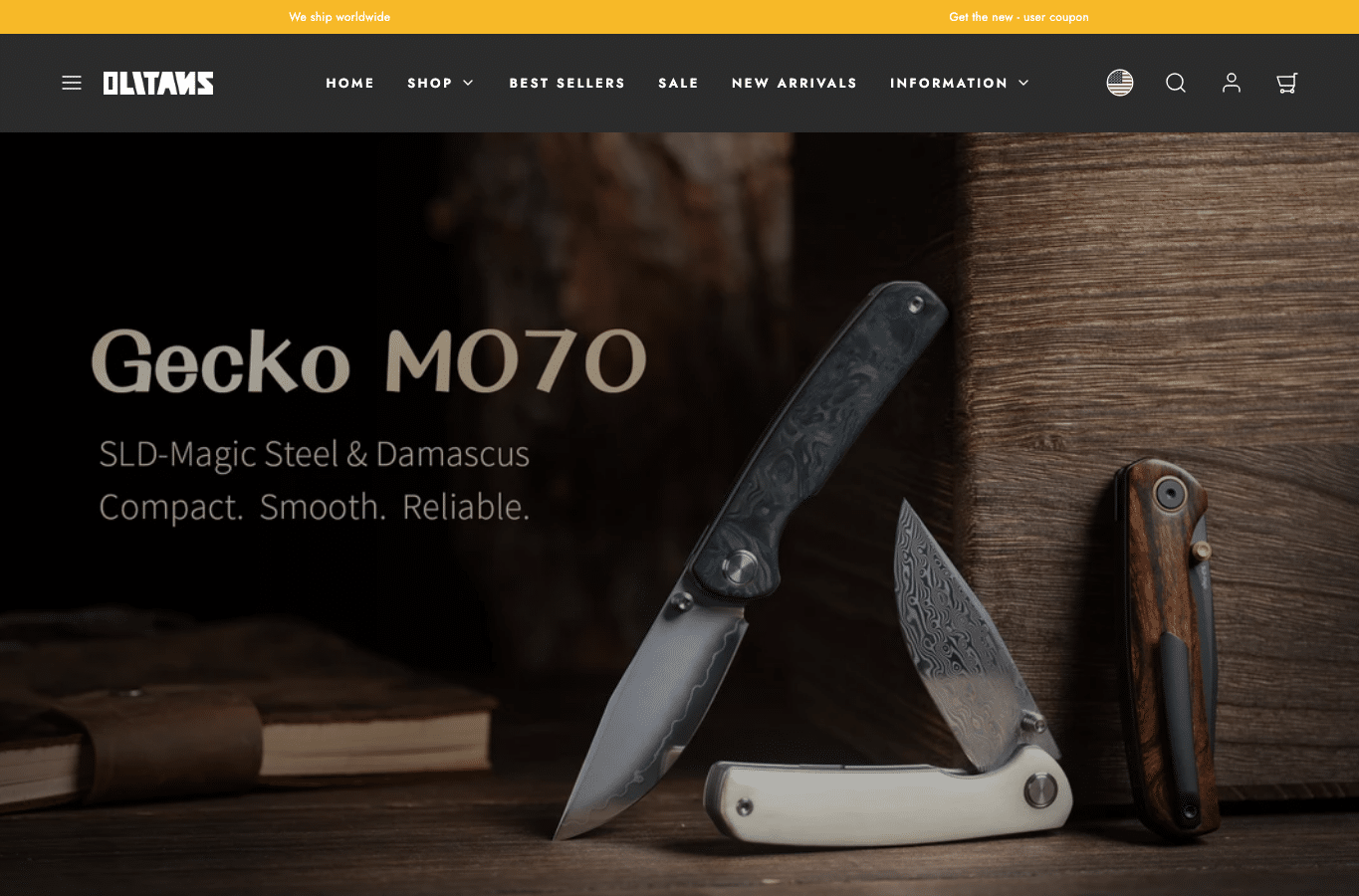 Screenshot preview of olitansknives.com