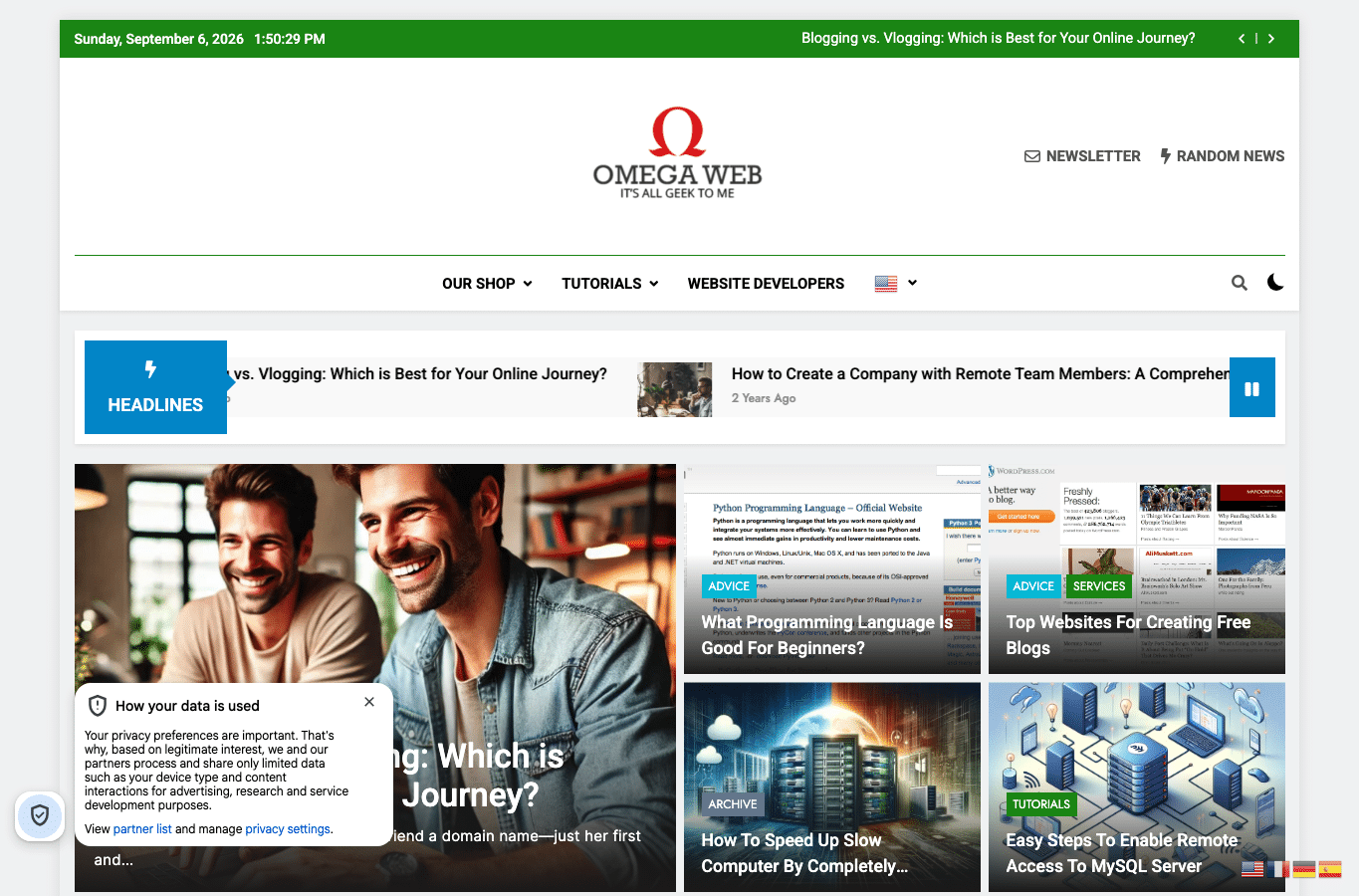 Screenshot preview of omegaweb.com