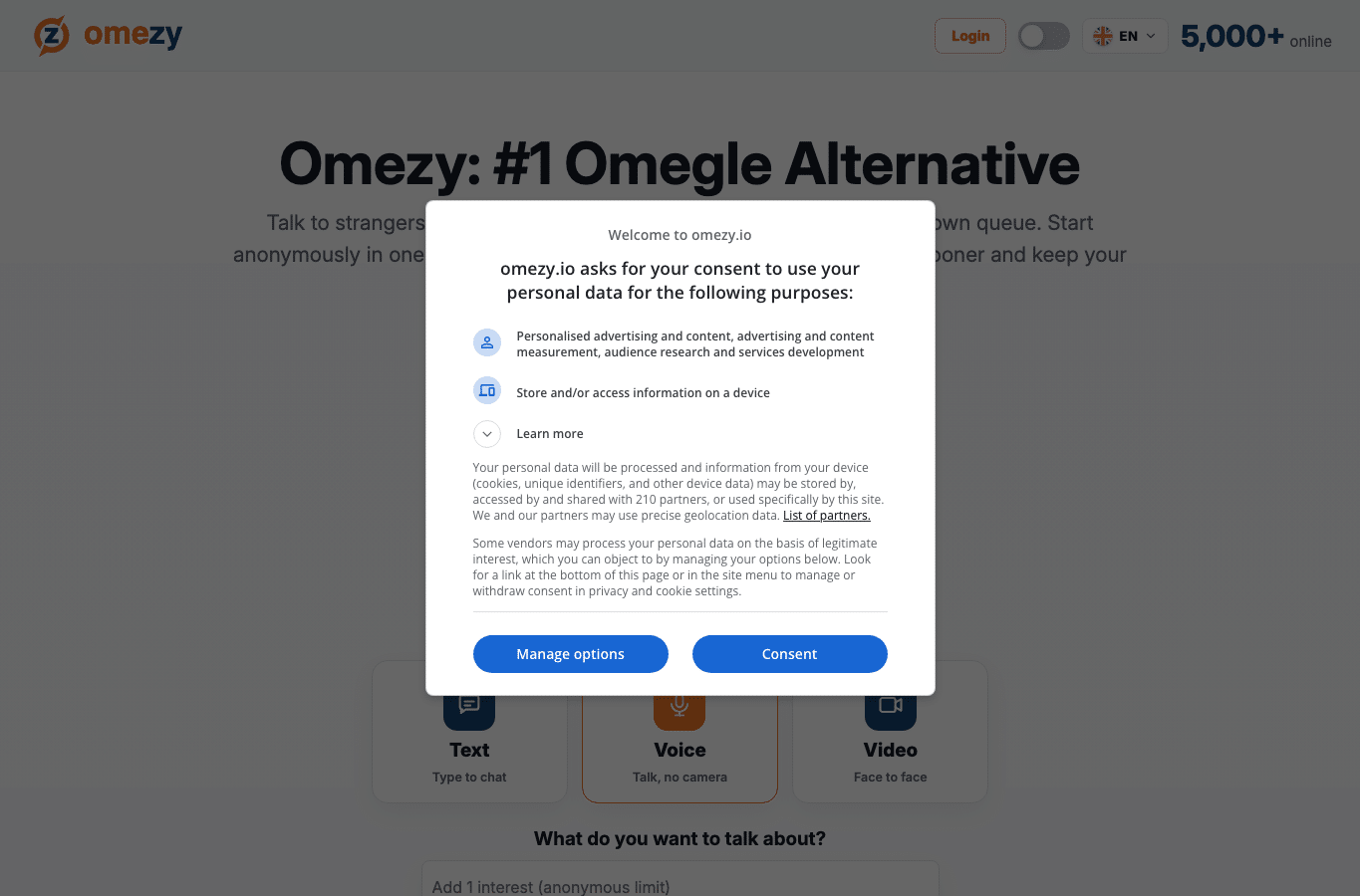 Screenshot preview of omezy.io
