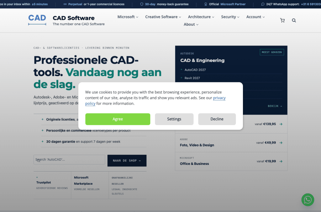 Screenshot preview of onlinecadbuy.com