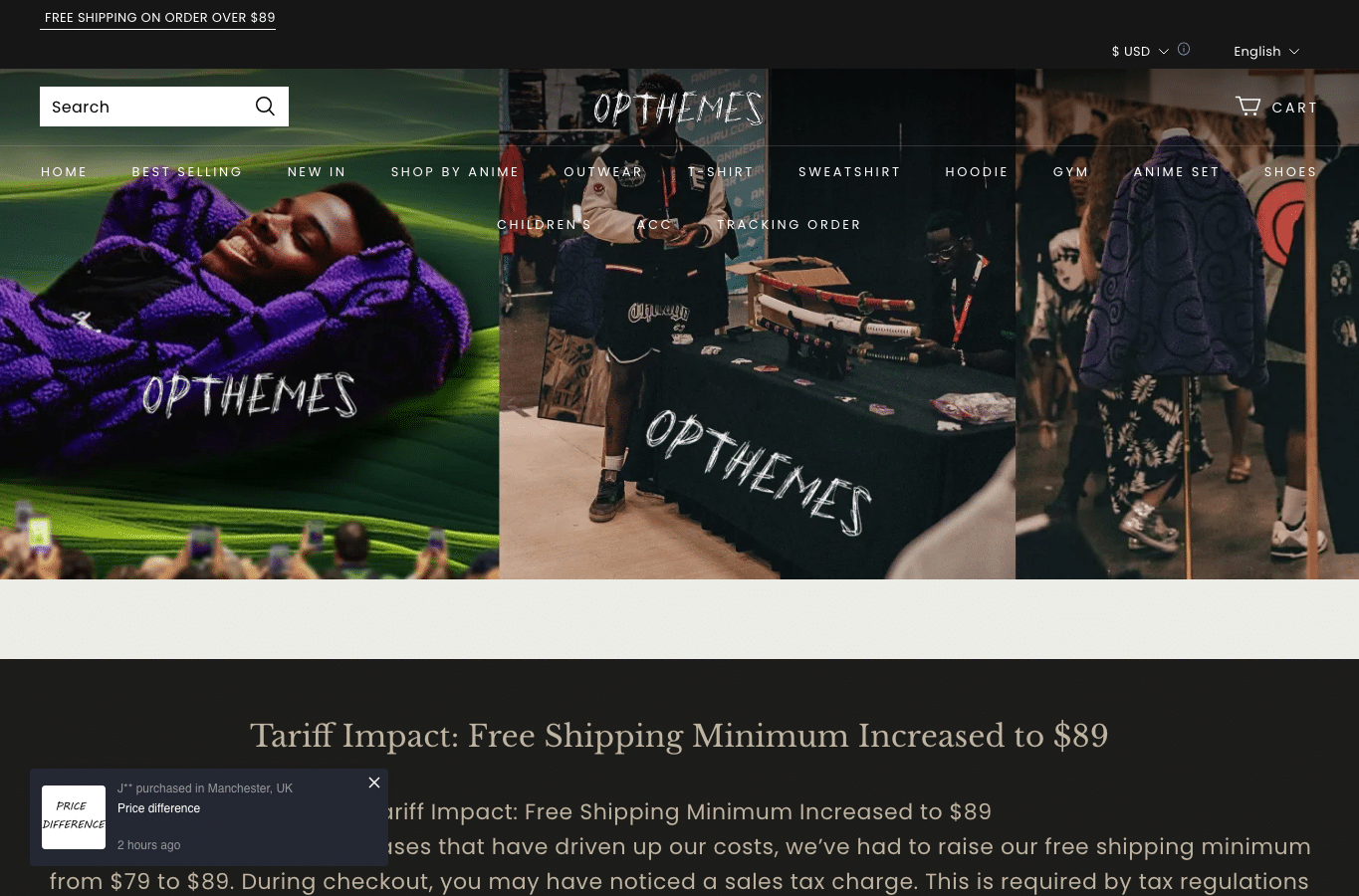 Screenshot preview of opthemes.com