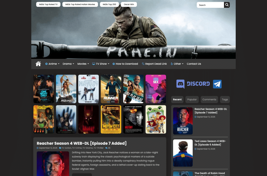 Screenshot preview of pahe.ink