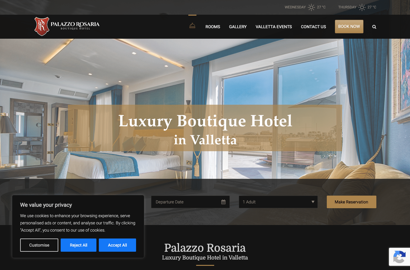 Screenshot preview of palazzorosaria.com