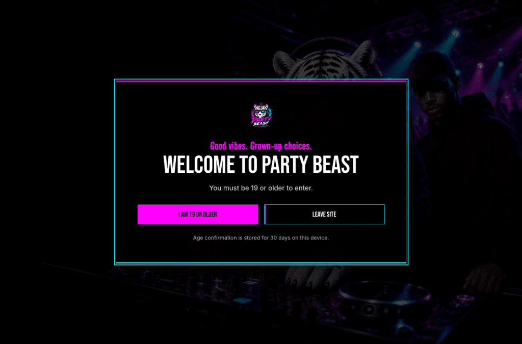 Screenshot preview of partybeast.co