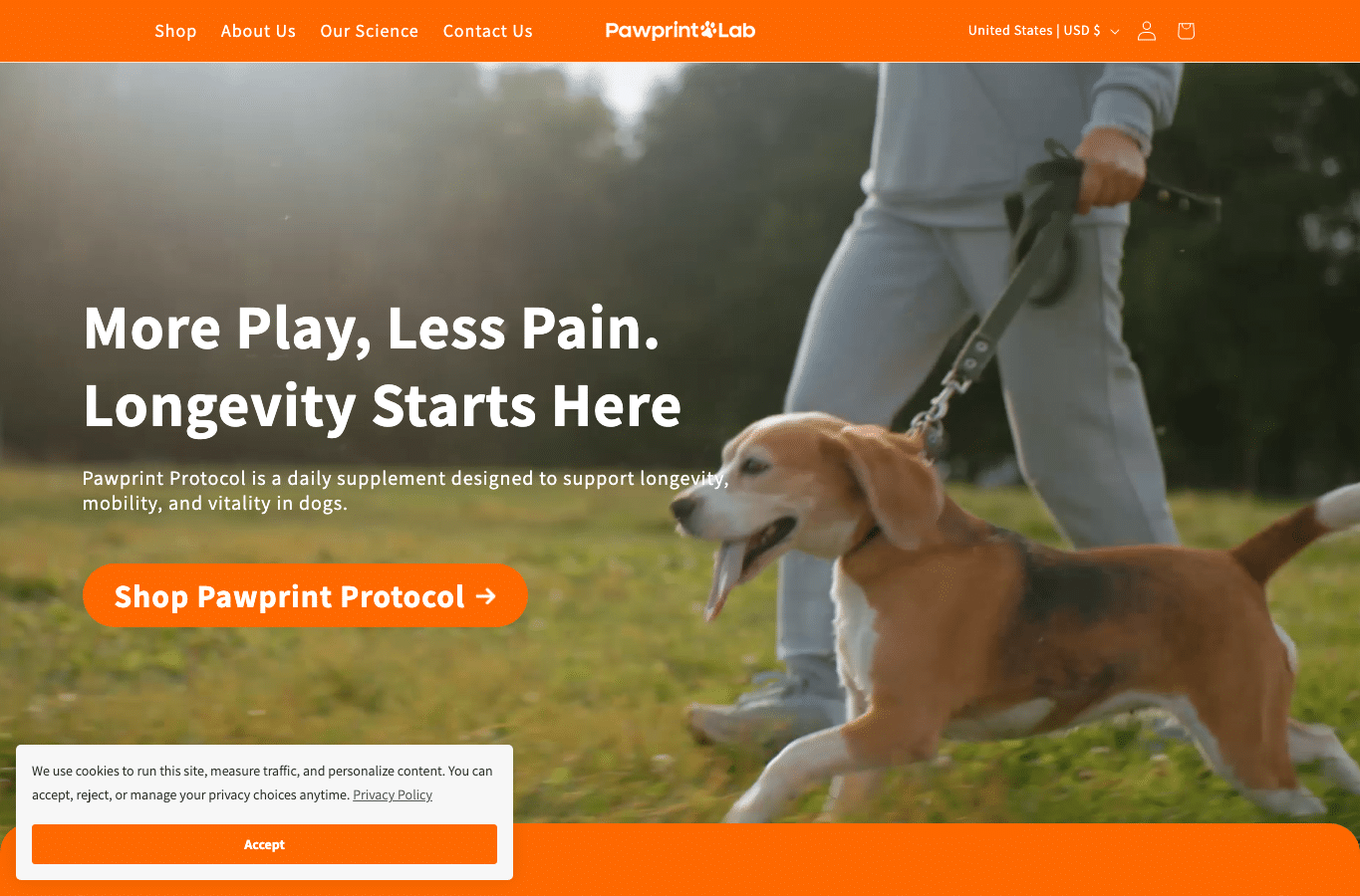Screenshot preview of pawprintlab.com