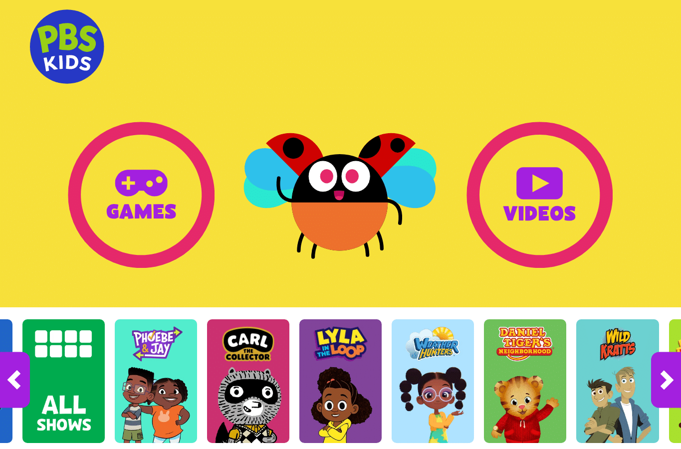 Screenshot preview of pbskids.org
