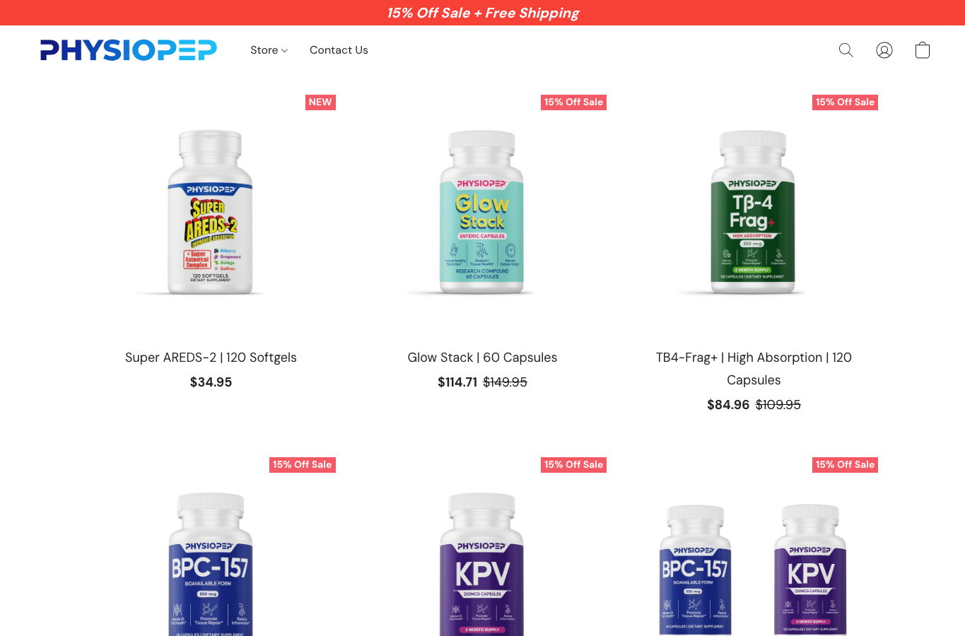 Screenshot preview of physiopep.com