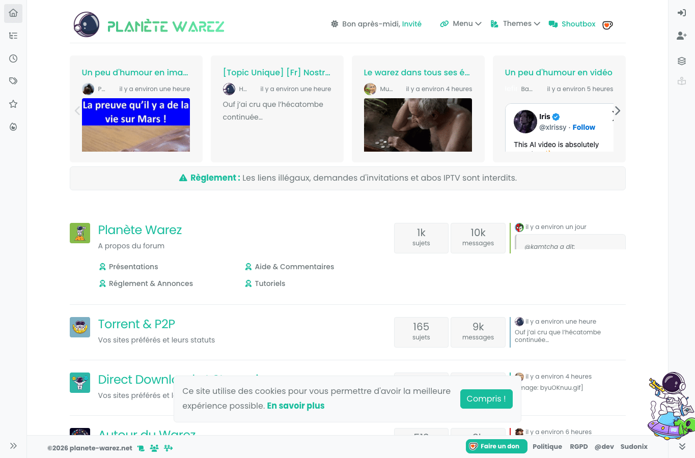 Screenshot preview of planete-warez.net