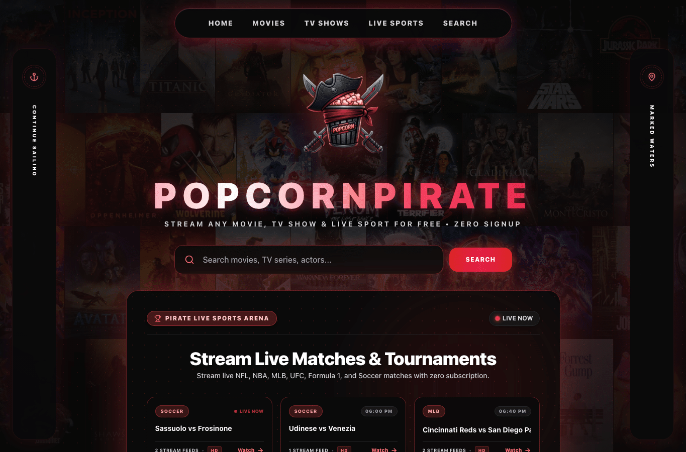 Screenshot preview of popcorn-pirate.com