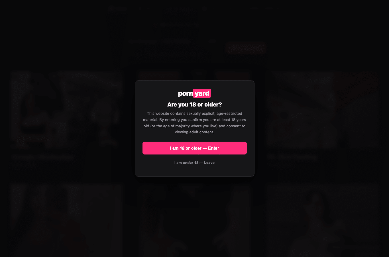 Screenshot preview of pornyard.xyz