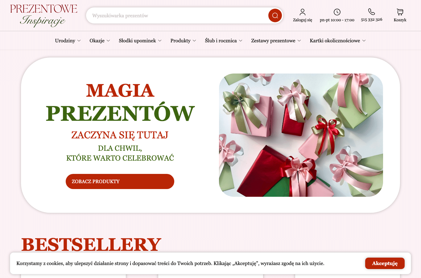 Screenshot preview of prezentoweinspiracje.com.pl