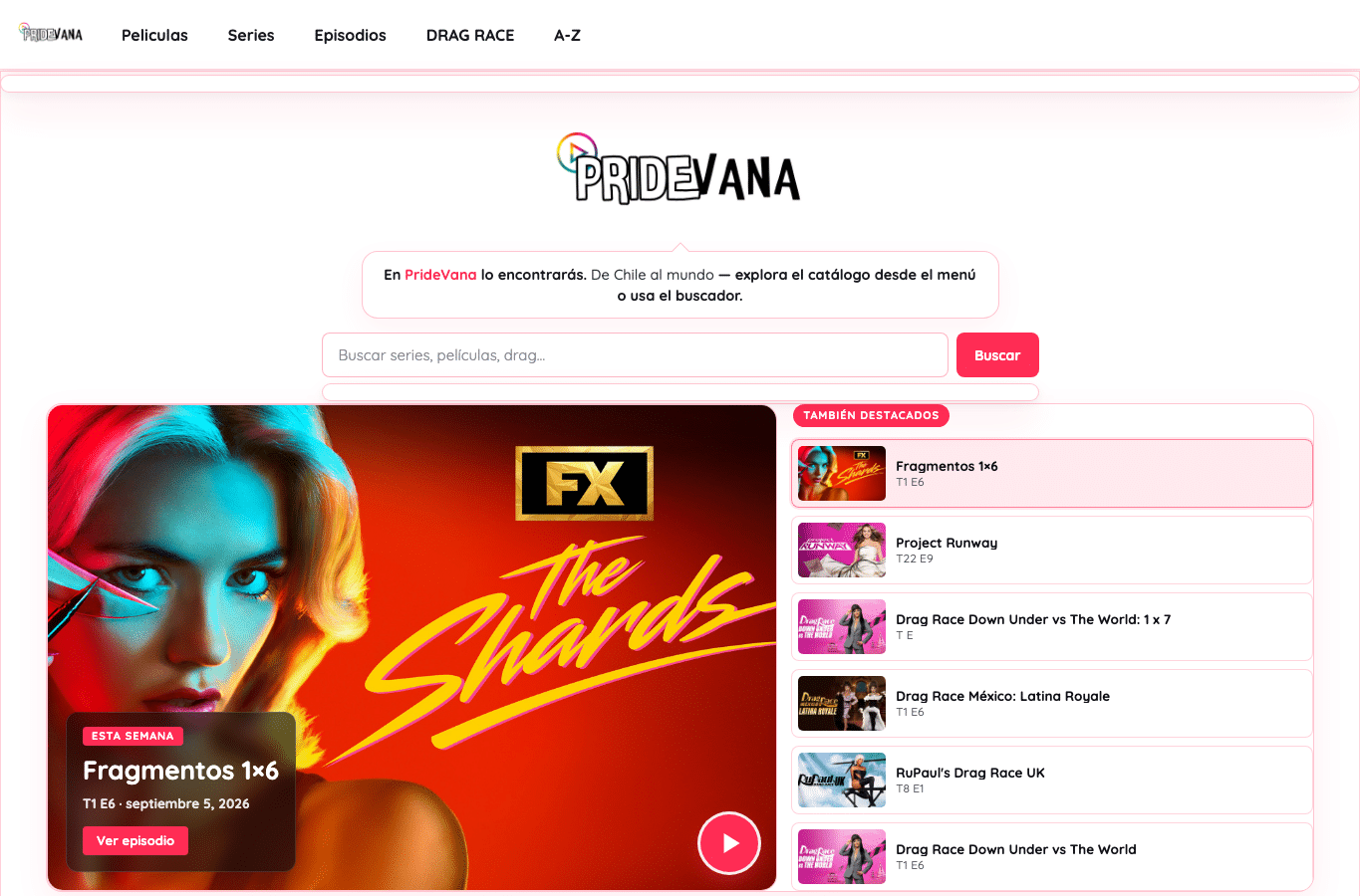 Screenshot preview of pridevana.com