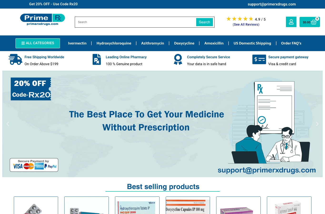 Screenshot preview of primerxdrugs.com