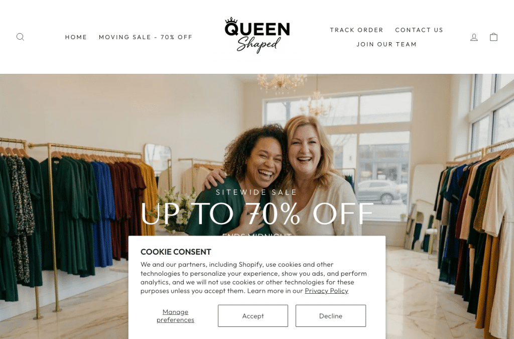 Screenshot preview of queenshaped.com
