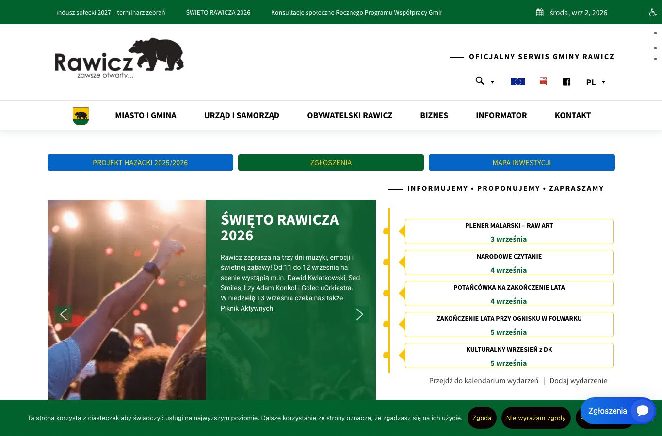 Screenshot preview of rawicz.pl