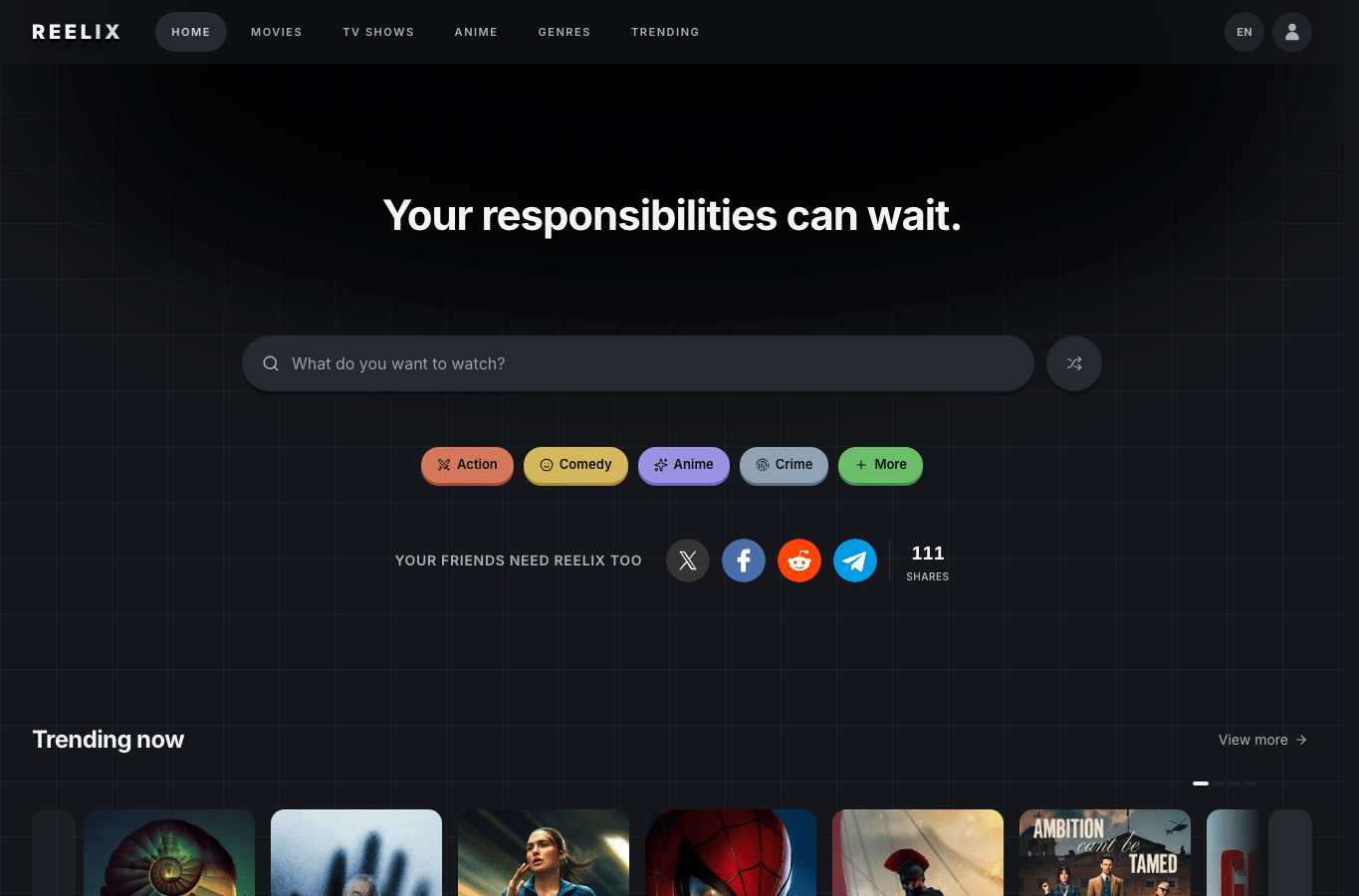 Screenshot preview of reelix.ac