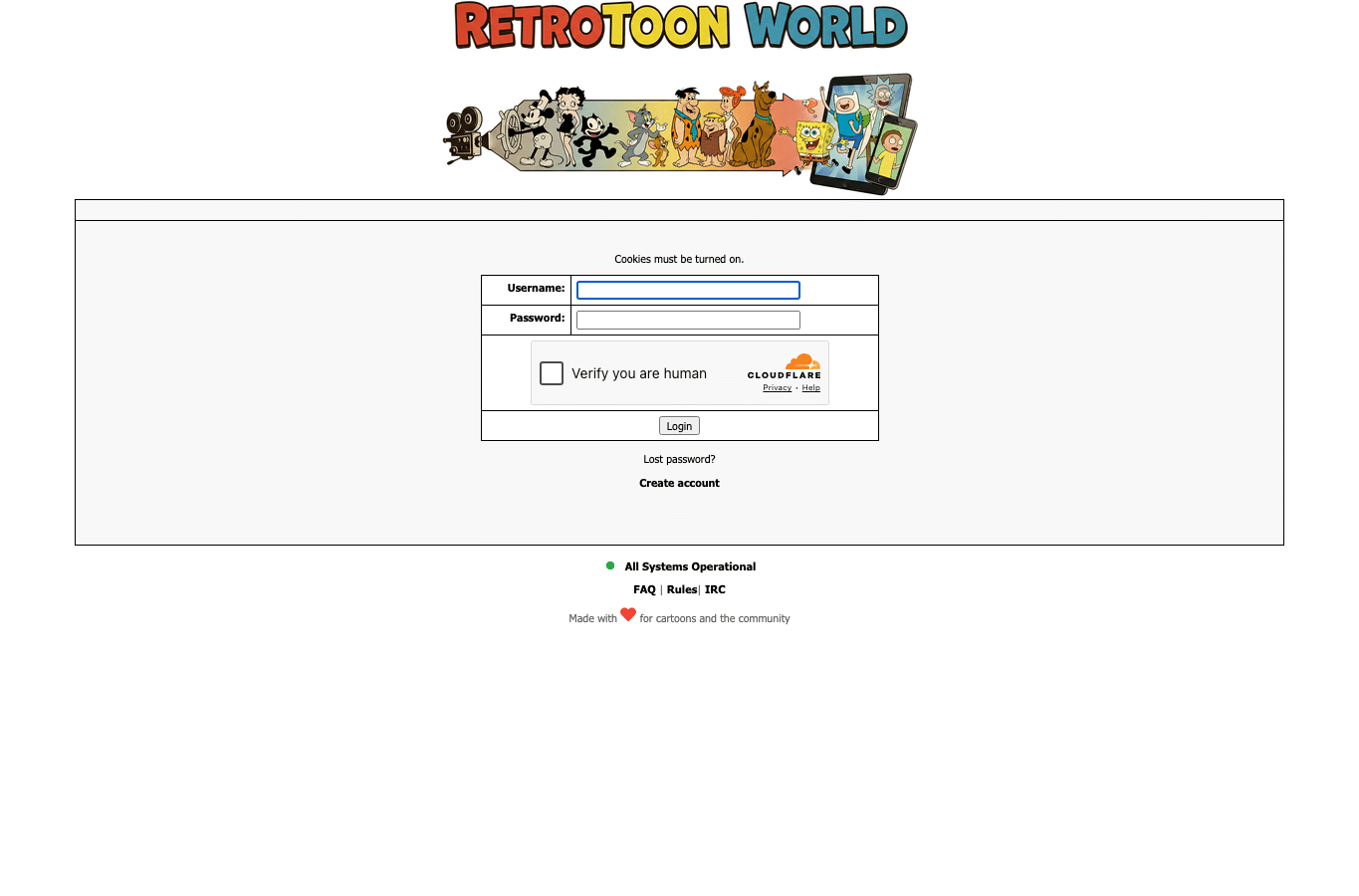 Screenshot preview of retrotoon.world