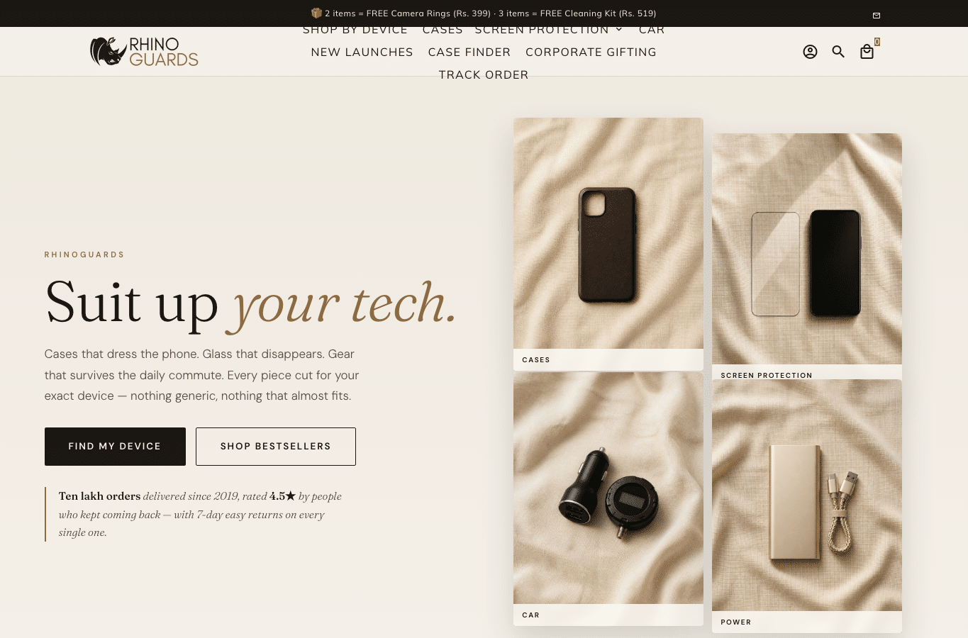 Screenshot preview of rgmobilegear.in