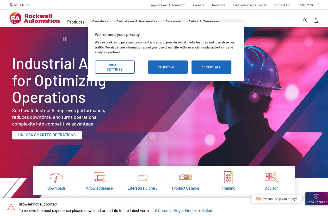 Screenshot preview of rockwellautomation.com