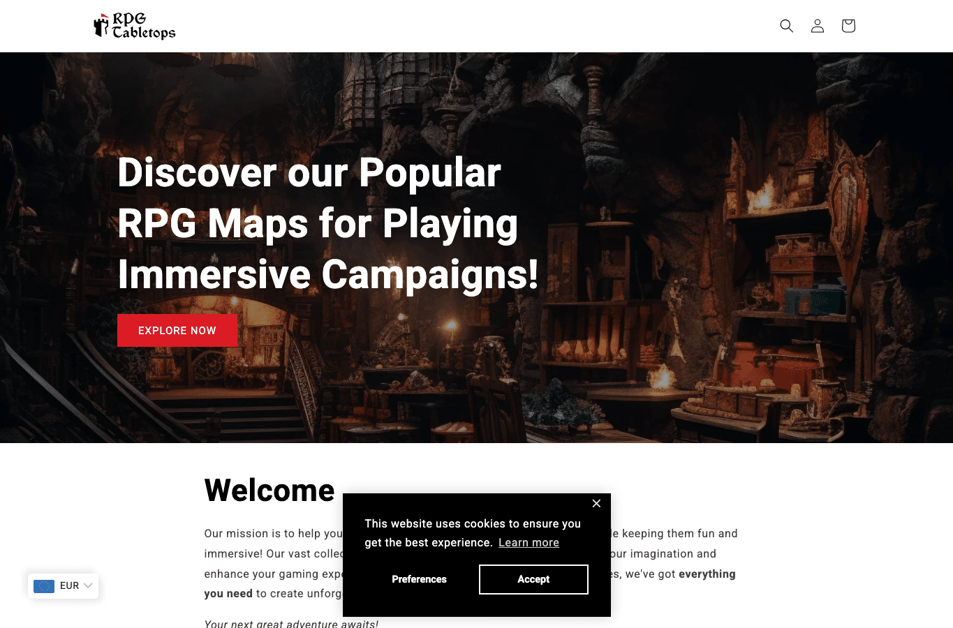 Screenshot preview of rpgtabletops.com