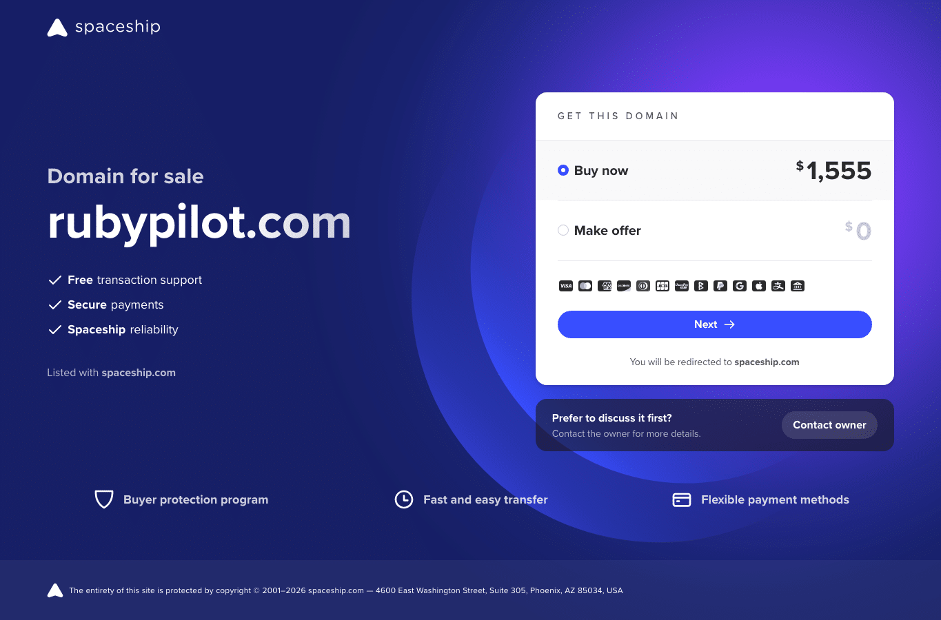 Screenshot preview of rubypilot.com