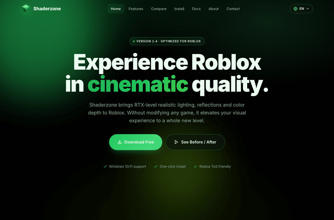 Screenshot preview of shaderzone.com
