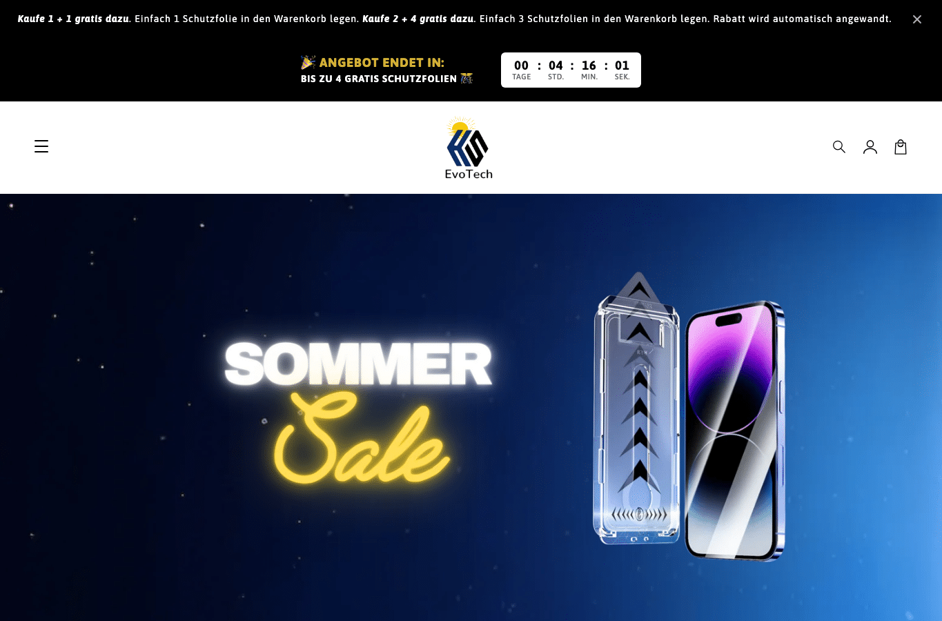 Screenshot preview of shopevotech.de