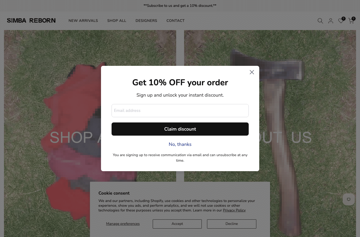 Screenshot preview of simbareborn.store