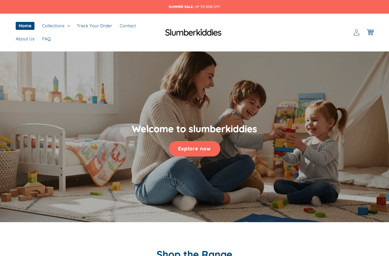 Screenshot preview of slumberkiddies.com