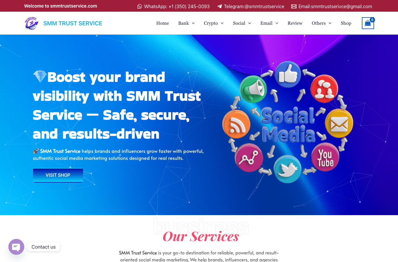 Screenshot preview of smmtrustservice.com