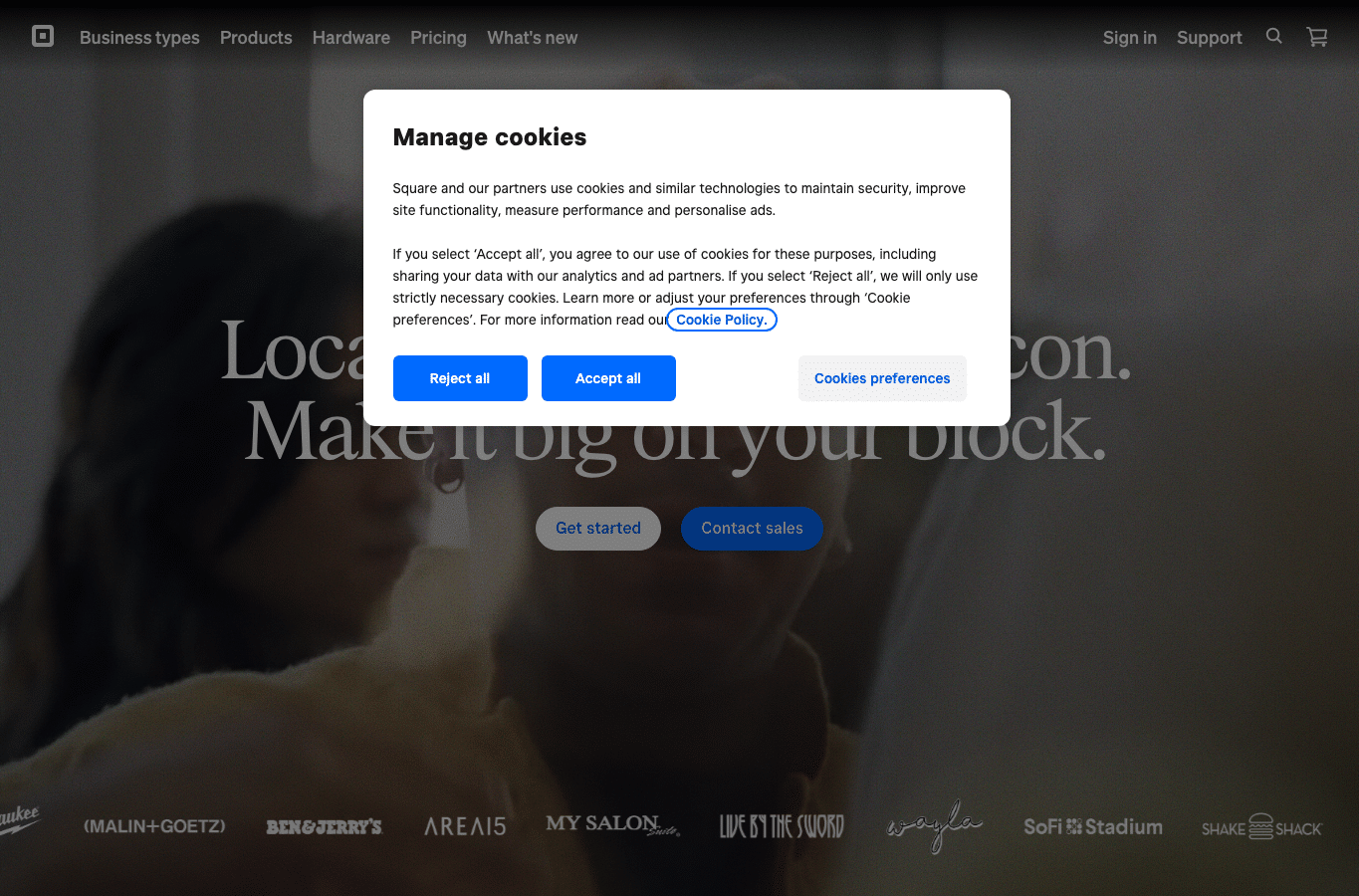 Screenshot preview of square.site