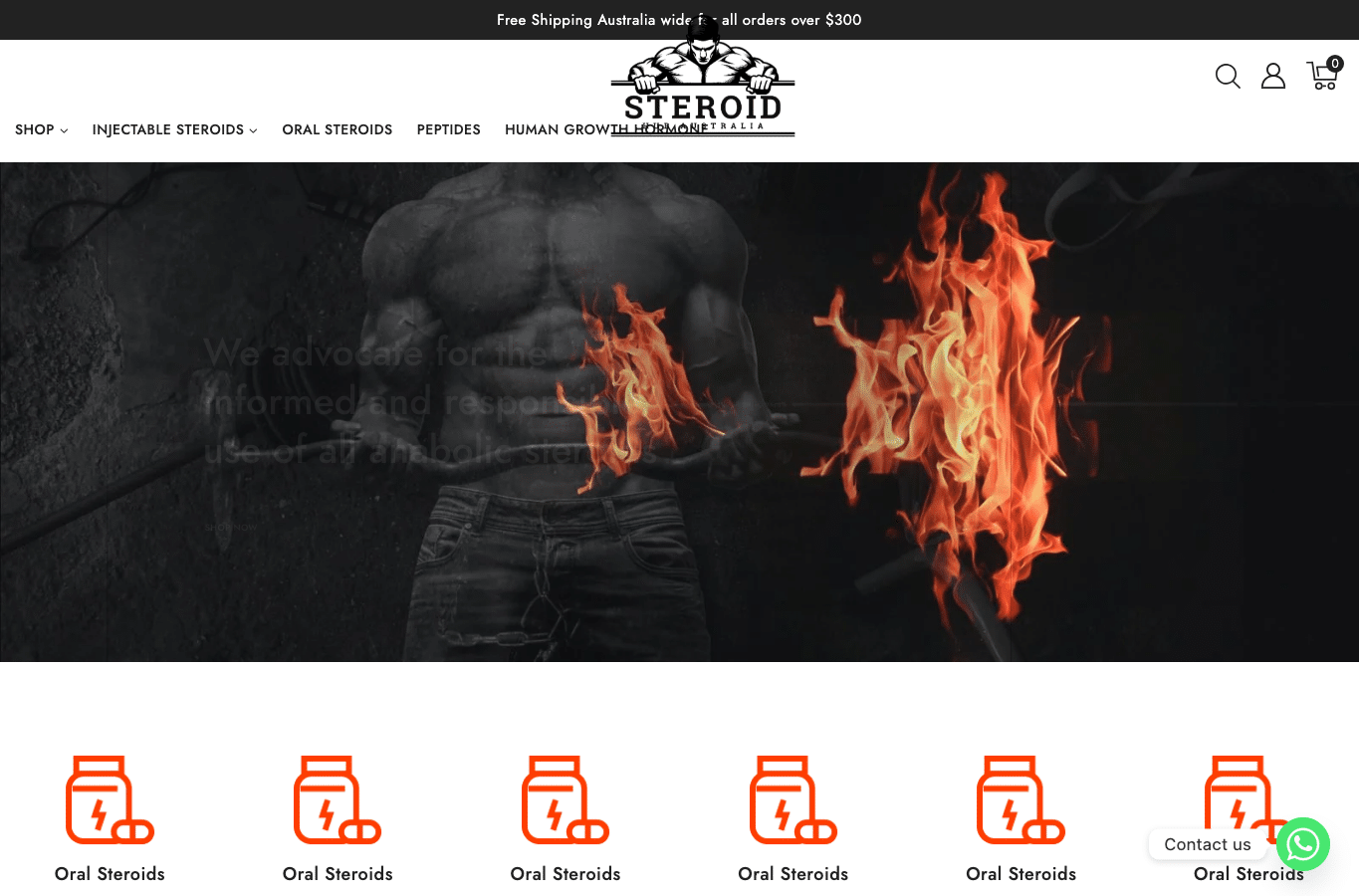 Screenshot preview of steroidhubaustralia.com