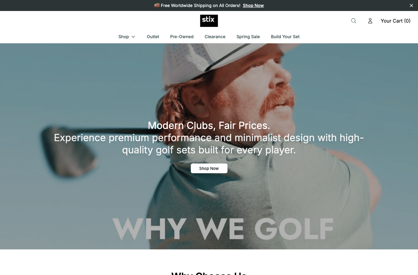 Screenshot preview of stixgolf.shop