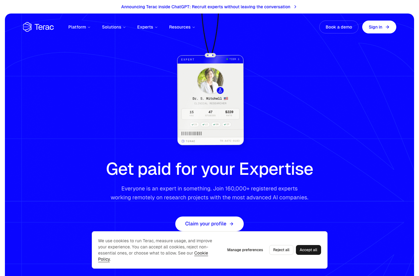 Screenshot preview of teracmatcher.com