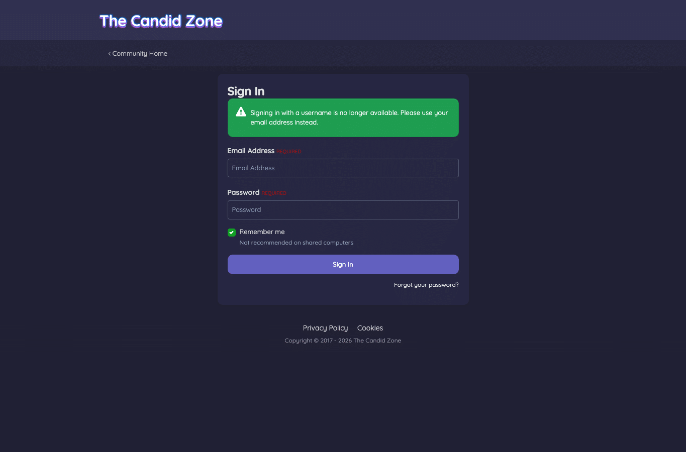 Screenshot preview of thecandidzone.com