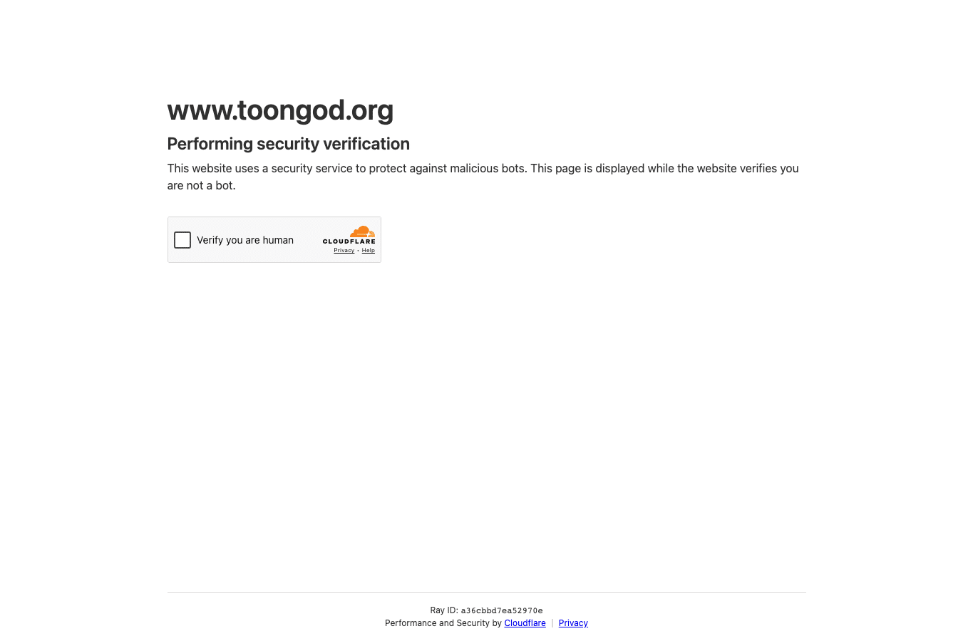 Screenshot preview of toongod.com