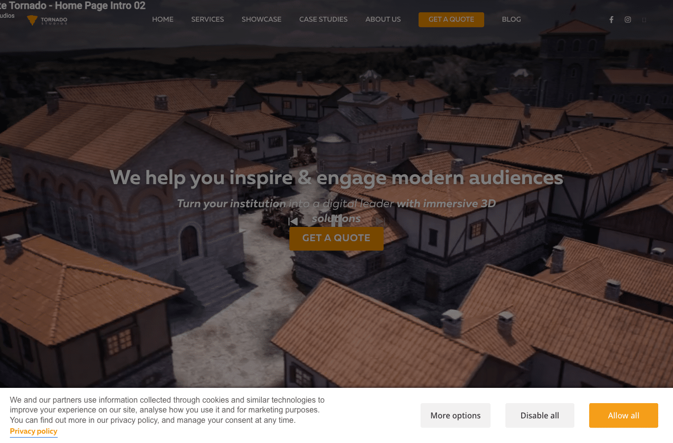 Screenshot preview of tornado-studios.com